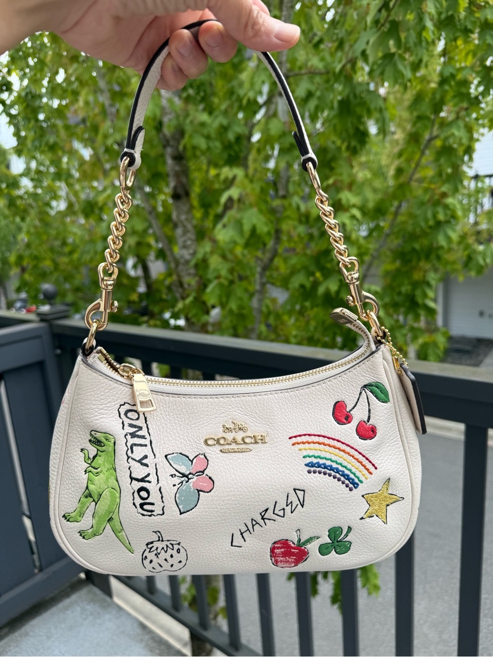 Coach Teri Shoulder & Crossbody Bag With Sketch Print In Chalk Multi CAK17 rex
